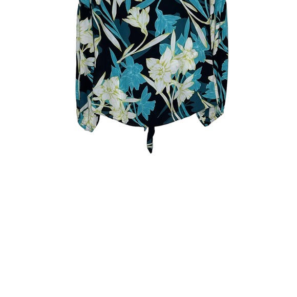 Joseph Ribkoff Women Blouse Style 212239 Floral Tie-Front V-Neck Long Sleeves 4 - Picture 8 of 10